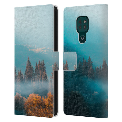 Patrik Lovrin Magical Foggy Landscape Autumn Forest Leather Book Wallet Case Cover For Motorola Moto G9 Play