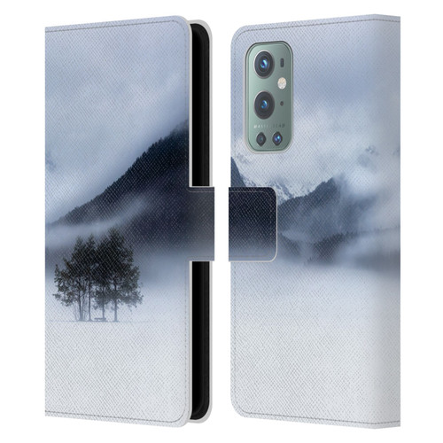 Patrik Lovrin Magical Foggy Landscape Fog, Mountains And A Tree Leather Book Wallet Case Cover For OnePlus 9