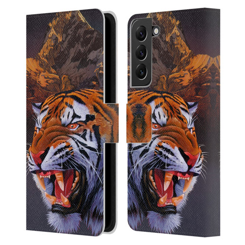 Graeme Stevenson Wildlife Tiger Leather Book Wallet Case Cover For Samsung Galaxy S22+ 5G