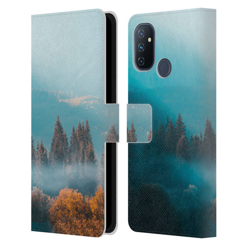 Patrik Lovrin Magical Foggy Landscape Autumn Forest Leather Book Wallet Case Cover For OnePlus Nord N100