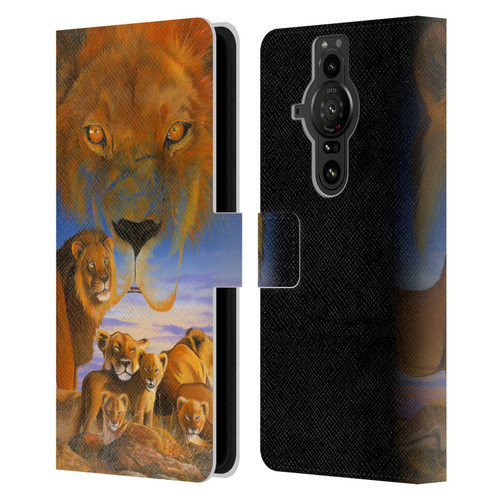 Graeme Stevenson Wildlife Lions Leather Book Wallet Case Cover For Sony Xperia Pro-I