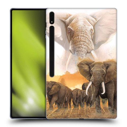 Graeme Stevenson Wildlife Elephants Soft Gel Case for Samsung Galaxy Tab S8 Ultra