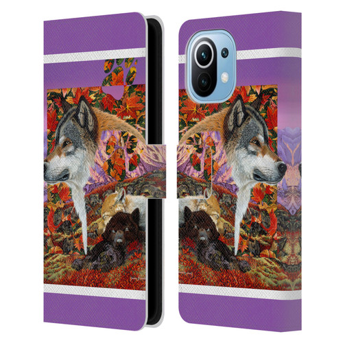 Graeme Stevenson Wildlife Wolves 4 Leather Book Wallet Case Cover For Xiaomi Mi 11