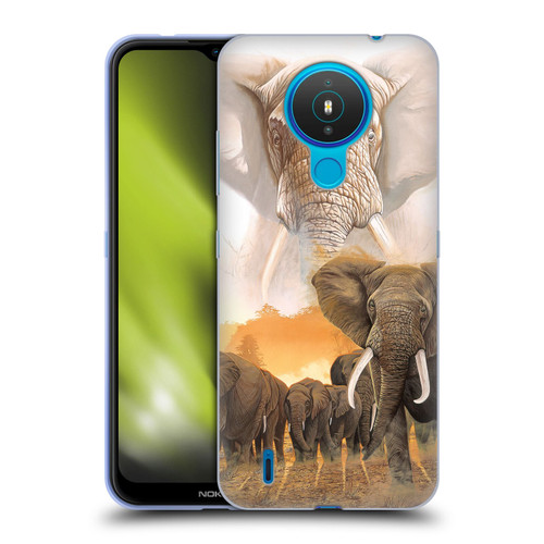 Graeme Stevenson Wildlife Elephants Soft Gel Case for Nokia 1.4