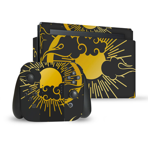 Haroulita Art Mix Sun Moon And Stars Vinyl Sticker Skin Decal Cover for Nintendo Switch Bundle