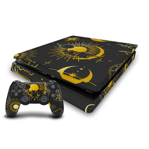 Haroulita Art Mix Sun Moon And Stars Vinyl Sticker Skin Decal Cover for Sony PS4 Slim Console & Controller