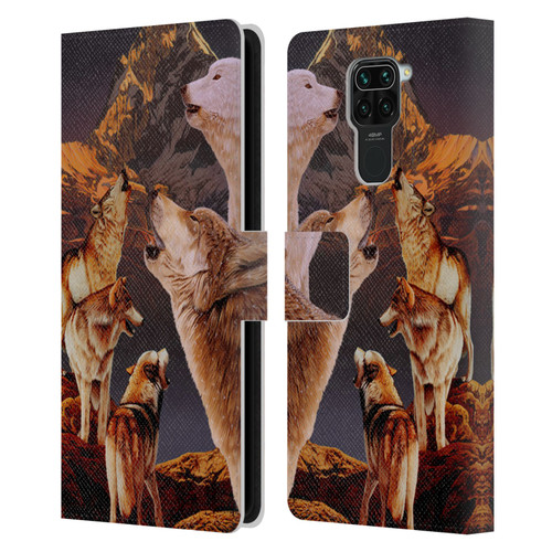 Graeme Stevenson Wildlife Wolves 2 Leather Book Wallet Case Cover For Xiaomi Redmi Note 9 / Redmi 10X 4G