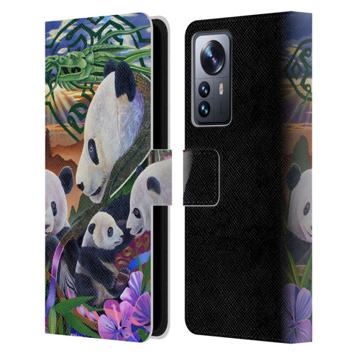 Graeme Stevenson Wildlife Pandas Leather Book Wallet Case Cover For Xiaomi 12 Pro