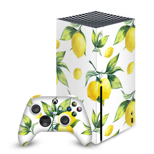 Haroulita Art Mix White Lemons Vinyl Sticker Skin Decal Cover for Microsoft Series X Console & Controller