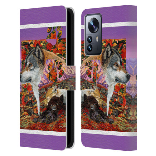 Graeme Stevenson Wildlife Wolves 4 Leather Book Wallet Case Cover For Xiaomi 12 Pro