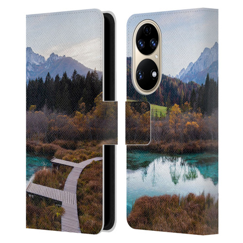 Patrik Lovrin Magical Lakes Zelenci, Slovenia In Autumn Leather Book Wallet Case Cover For Huawei P50