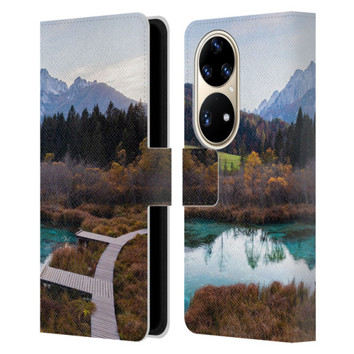 Patrik Lovrin Magical Lakes Zelenci, Slovenia In Autumn Leather Book Wallet Case Cover For Huawei P50 Pro