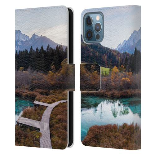 Patrik Lovrin Magical Lakes Zelenci, Slovenia In Autumn Leather Book Wallet Case Cover For Apple iPhone 12 / iPhone 12 Pro