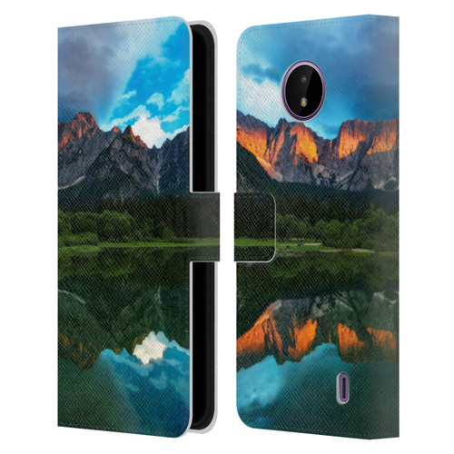 Patrik Lovrin Magical Lakes Burning Sunset Over Mountains Leather Book Wallet Case Cover For Nokia C10 / C20