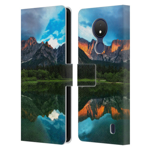 Patrik Lovrin Magical Lakes Burning Sunset Over Mountains Leather Book Wallet Case Cover For Nokia C21