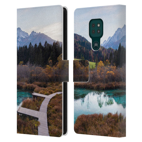 Patrik Lovrin Magical Lakes Zelenci, Slovenia In Autumn Leather Book Wallet Case Cover For Motorola Moto G9 Play