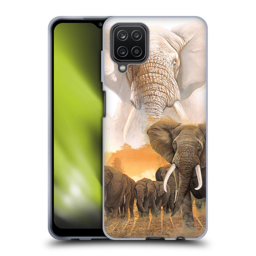 Graeme Stevenson Wildlife Elephants Soft Gel Case for Samsung Galaxy A12 (2020)