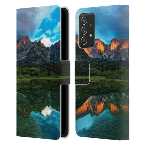 Patrik Lovrin Magical Lakes Burning Sunset Over Mountains Leather Book Wallet Case Cover For Samsung Galaxy A53 5G (2022)