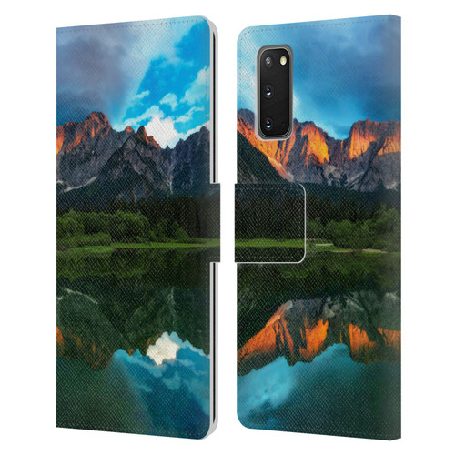 Patrik Lovrin Magical Lakes Burning Sunset Over Mountains Leather Book Wallet Case Cover For Samsung Galaxy S20 / S20 5G