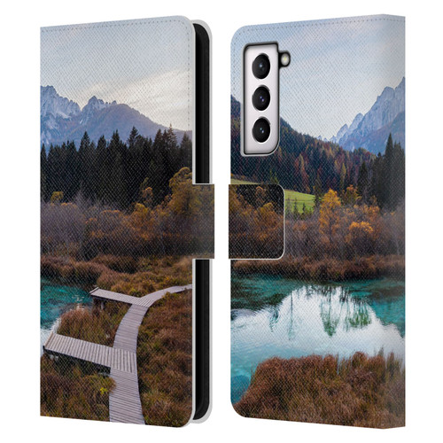 Patrik Lovrin Magical Lakes Zelenci, Slovenia In Autumn Leather Book Wallet Case Cover For Samsung Galaxy S21 5G