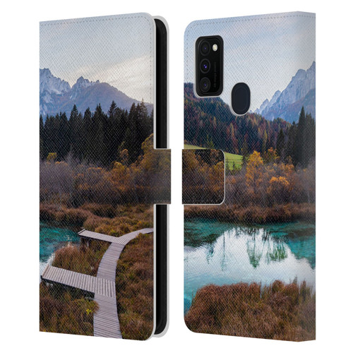 Patrik Lovrin Magical Lakes Zelenci, Slovenia In Autumn Leather Book Wallet Case Cover For Samsung Galaxy M30s (2019)/M21 (2020)