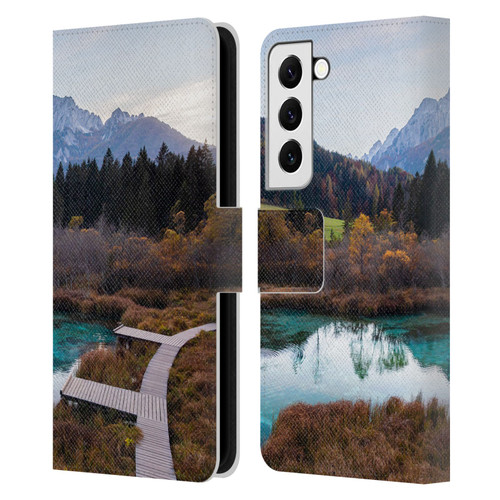 Patrik Lovrin Magical Lakes Zelenci, Slovenia In Autumn Leather Book Wallet Case Cover For Samsung Galaxy S22 5G