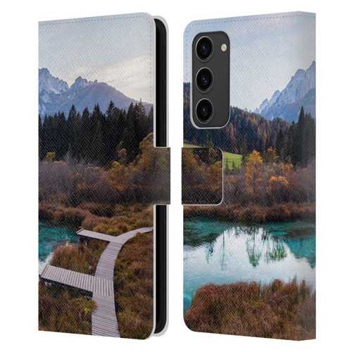 Patrik Lovrin Magical Lakes Zelenci, Slovenia In Autumn Leather Book Wallet Case Cover For Samsung Galaxy S23+ 5G