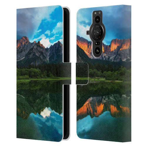 Patrik Lovrin Magical Lakes Burning Sunset Over Mountains Leather Book Wallet Case Cover For Sony Xperia Pro-I