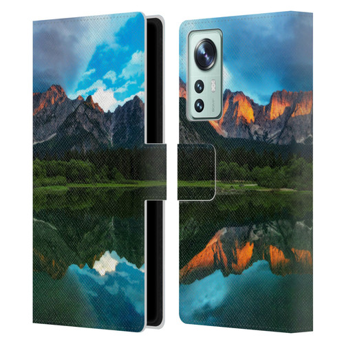 Patrik Lovrin Magical Lakes Burning Sunset Over Mountains Leather Book Wallet Case Cover For Xiaomi 12