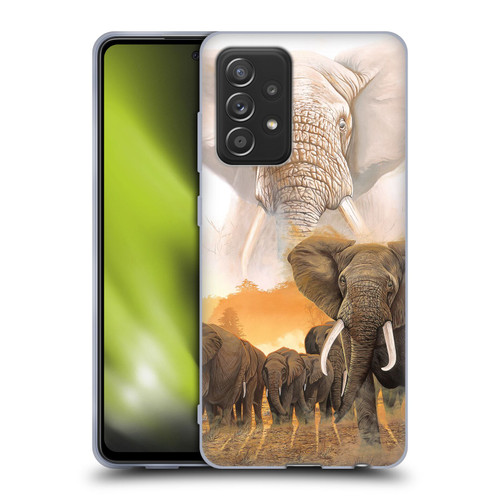 Graeme Stevenson Wildlife Elephants Soft Gel Case for Samsung Galaxy A52 / A52s / 5G (2021)