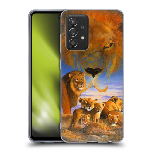 Graeme Stevenson Wildlife Lions Soft Gel Case for Samsung Galaxy A52 / A52s / 5G (2021)