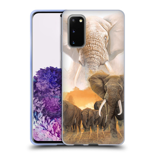 Graeme Stevenson Wildlife Elephants Soft Gel Case for Samsung Galaxy S20 / S20 5G
