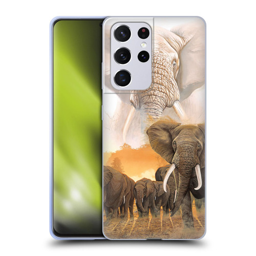 Graeme Stevenson Wildlife Elephants Soft Gel Case for Samsung Galaxy S21 Ultra 5G