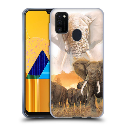 Graeme Stevenson Wildlife Elephants Soft Gel Case for Samsung Galaxy M30s (2019)/M21 (2020)