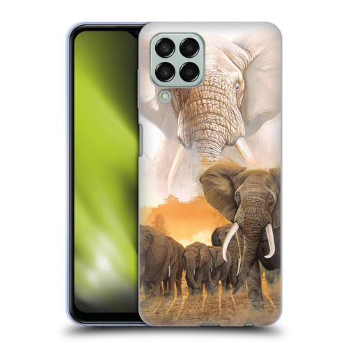 Graeme Stevenson Wildlife Elephants Soft Gel Case for Samsung Galaxy M33 (2022)