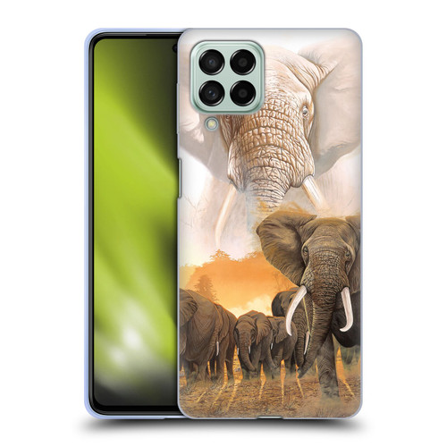 Graeme Stevenson Wildlife Elephants Soft Gel Case for Samsung Galaxy M53 (2022)