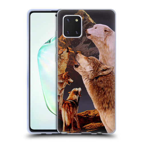 Graeme Stevenson Wildlife Wolves 2 Soft Gel Case for Samsung Galaxy Note10 Lite