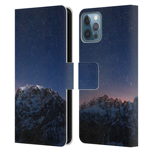 Patrik Lovrin Night Sky Stars Above Mountains Leather Book Wallet Case Cover For Apple iPhone 12 / iPhone 12 Pro