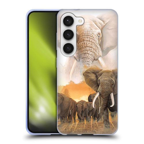 Graeme Stevenson Wildlife Elephants Soft Gel Case for Samsung Galaxy S23 5G