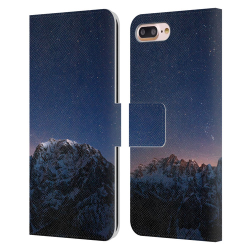 Patrik Lovrin Night Sky Stars Above Mountains Leather Book Wallet Case Cover For Apple iPhone 7 Plus / iPhone 8 Plus