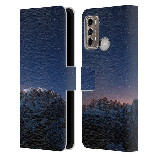 Patrik Lovrin Night Sky Stars Above Mountains Leather Book Wallet Case Cover For Motorola Moto G60 / Moto G40 Fusion