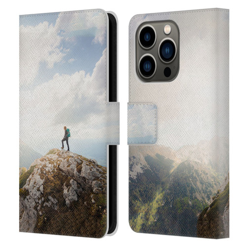 Patrik Lovrin Wanderlust Mountain Wanderer Leather Book Wallet Case Cover For Apple iPhone 14 Pro