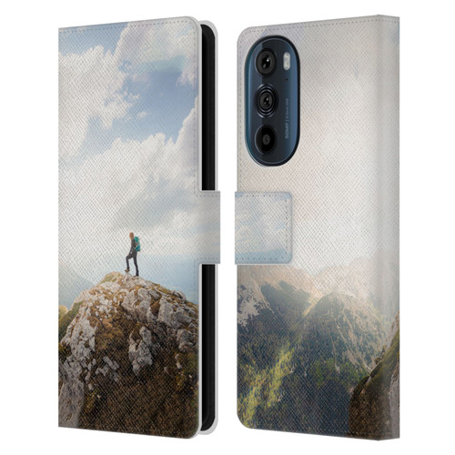 Patrik Lovrin Wanderlust Mountain Wanderer Leather Book Wallet Case Cover For Motorola Edge 30