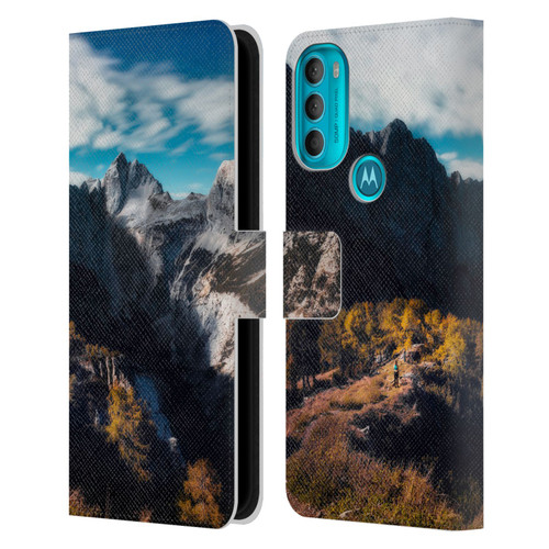 Patrik Lovrin Wanderlust In Awe Of The Mountains Leather Book Wallet Case Cover For Motorola Moto G71 5G
