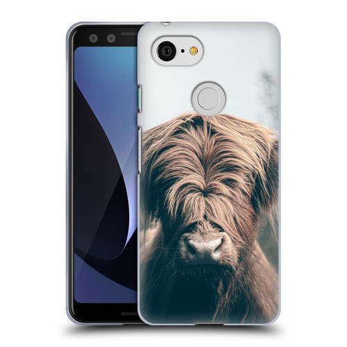 Patrik Lovrin Animal Portraits Highland Cow Soft Gel Case for Google Pixel 3