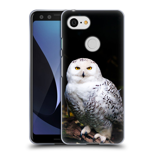 Patrik Lovrin Animal Portraits Majestic Winter Snowy Owl Soft Gel Case for Google Pixel 3