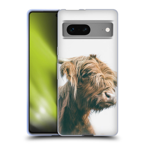 Patrik Lovrin Animal Portraits Majestic Highland Cow Soft Gel Case for Google Pixel 7