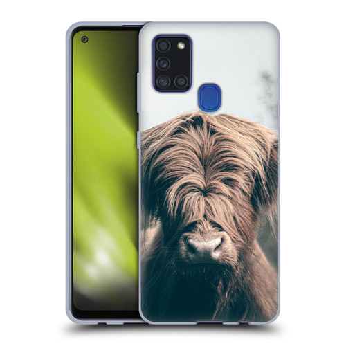 Patrik Lovrin Animal Portraits Highland Cow Soft Gel Case for Samsung Galaxy A21s (2020)