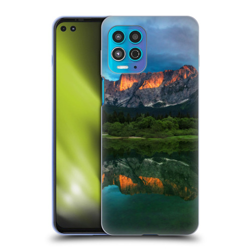 Patrik Lovrin Magical Lakes Burning Sunset Over Mountains Soft Gel Case for Motorola Moto G100