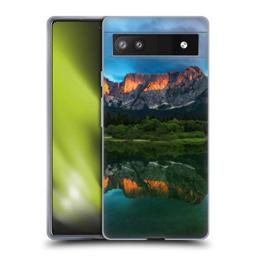Patrik Lovrin Magical Lakes Burning Sunset Over Mountains Soft Gel Case for Google Pixel 6a
